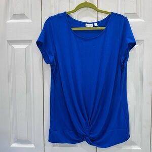 Kim Rogers Royal Blue Twist Front Tee